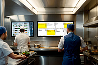 Кухонный дисплей повара Unipro KitchenDisplay UKD. Пример использования.